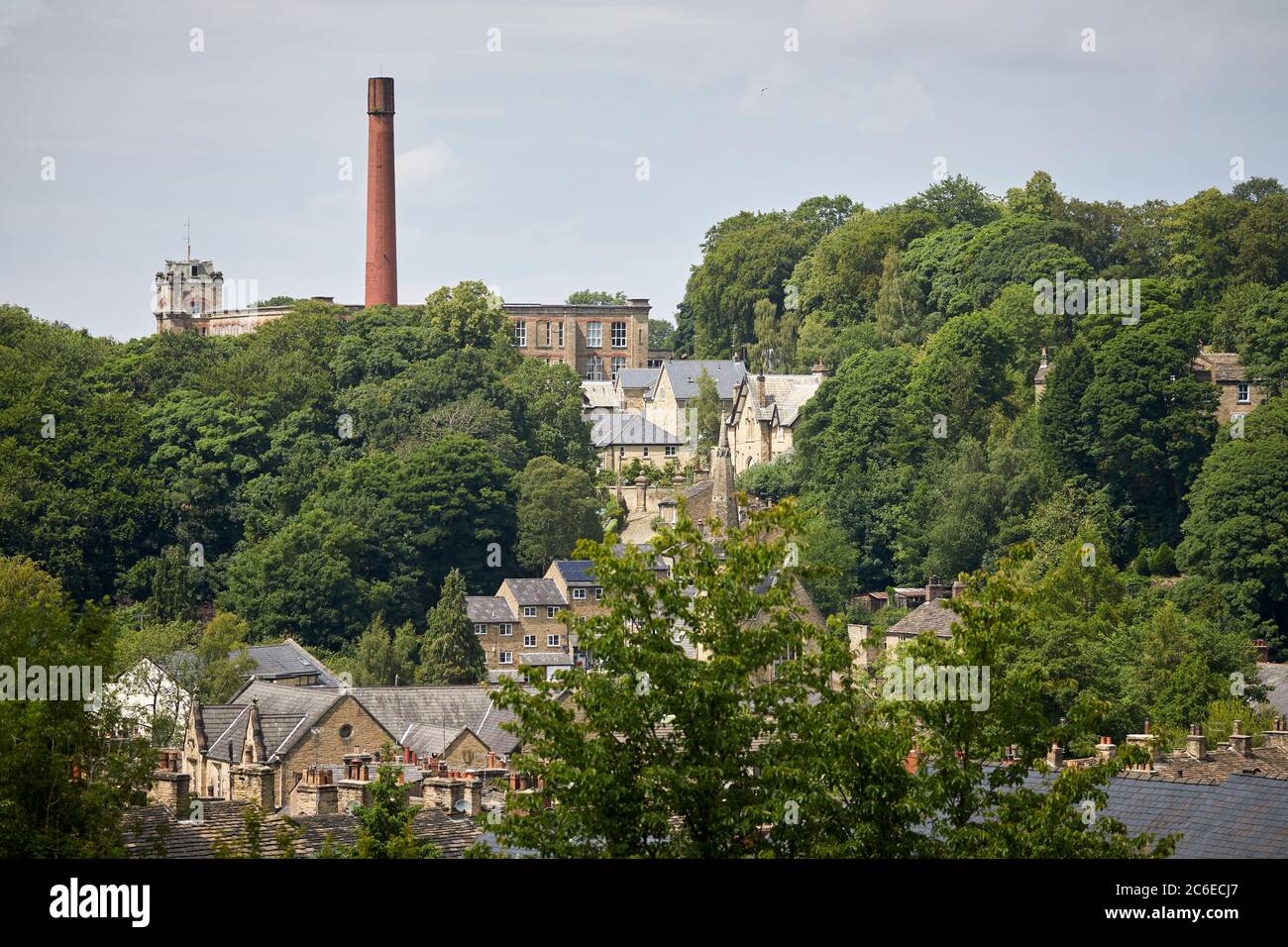 Bollington town in Cheshire Clarence Mill near Macclesfield former cotton spinning mill Stock Photo