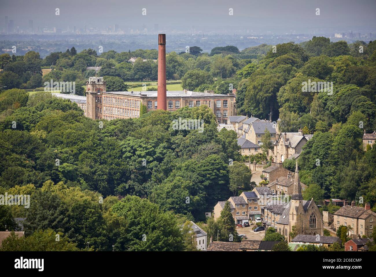 Bollington town in Cheshire Clarence Mill near Macclesfield former cotton spinning mill Stock Photo