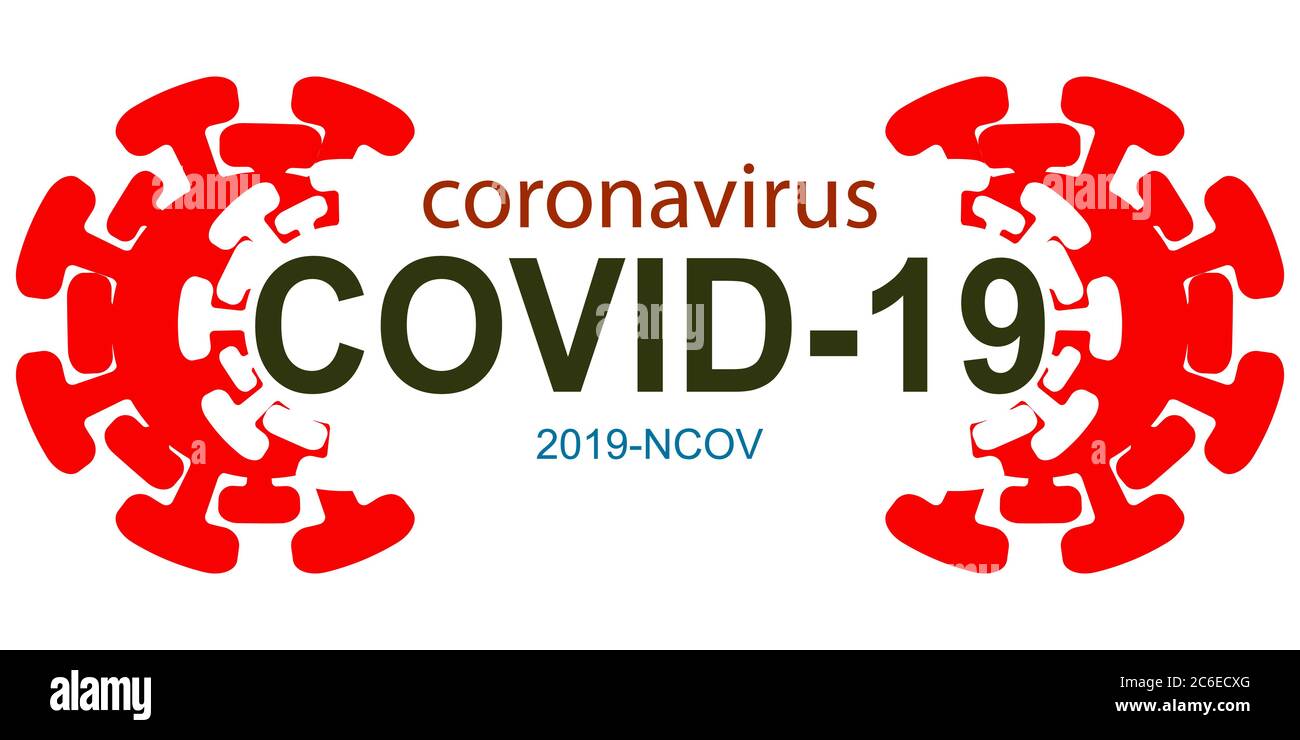 Coronavirus 2019-nCoV concept inscription typography template design logo. Dangerous Covid 19 pneumonia virus. Vector illustration Stock Vector