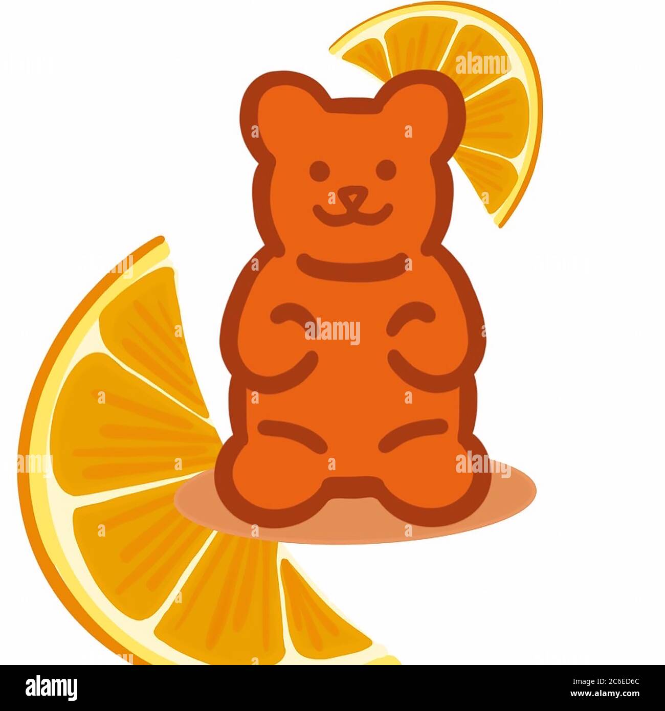 gummy bear cute illustrations with fruits Stock Photo