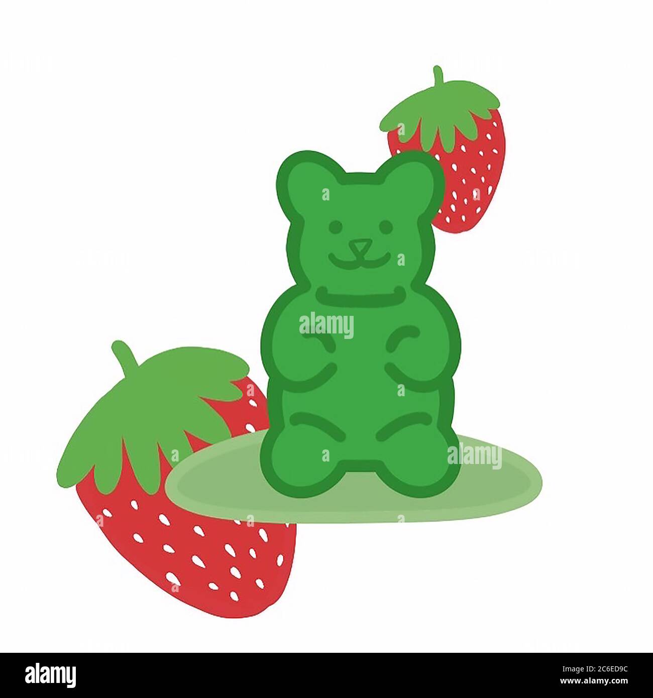 gummy bear cute illustrations with fruits Stock Photo