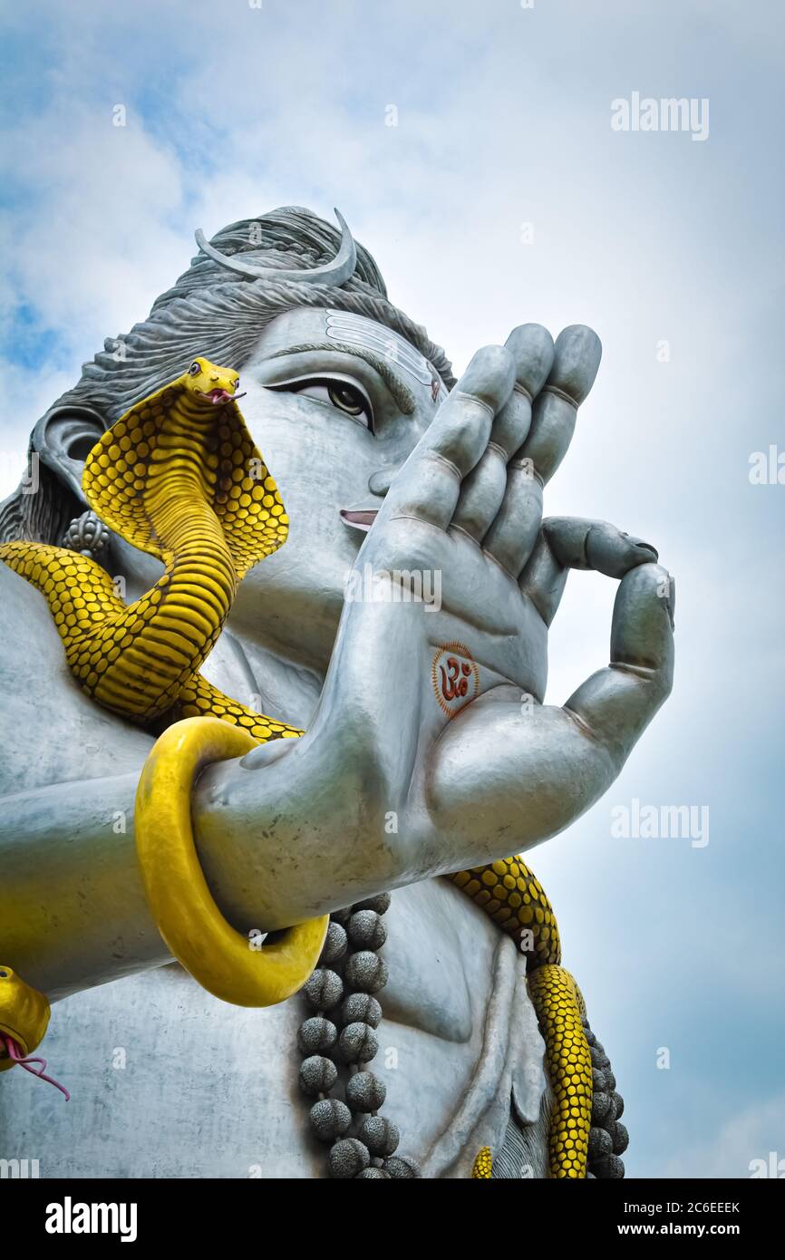A image of lord shiva statue in Murudeshwara in a state of karnataka ,India dated on July 13/2019 Stock Photo