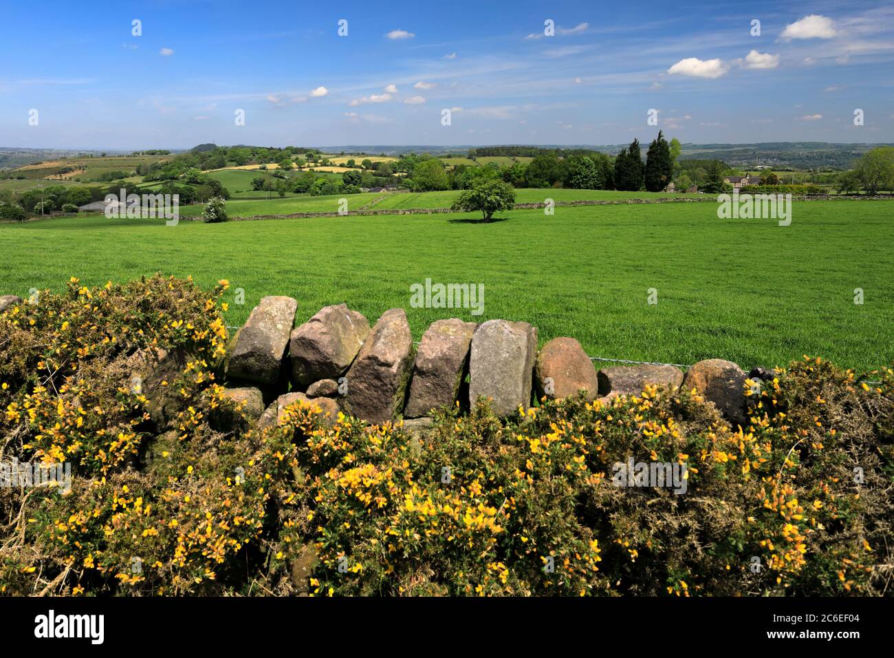 Summer view over the Amber Valley, Ambergate town, Derbyshire England