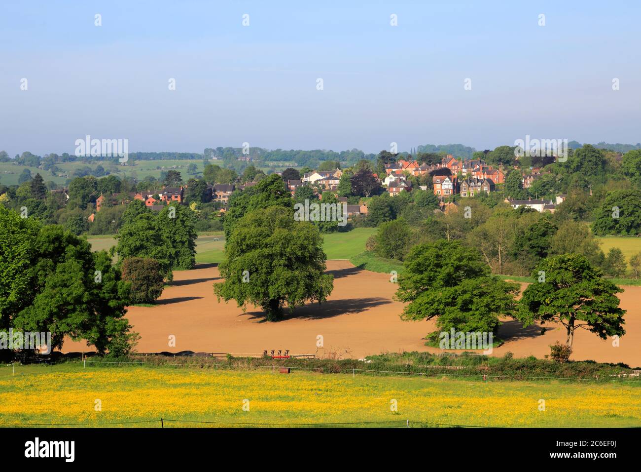 Summer view over the Amber Valley, Duffield village, Derbyshire