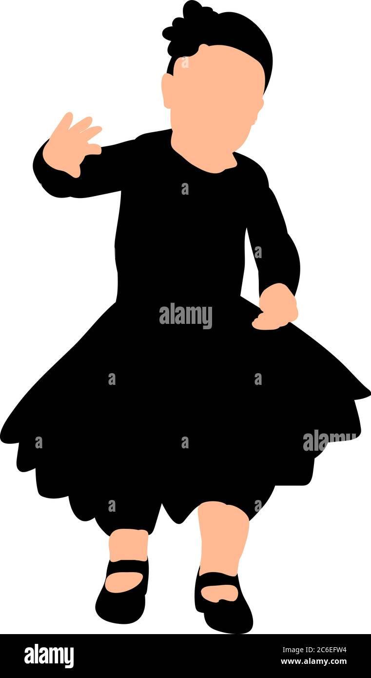 silhouette of baby little girl in dress Stock Vector Image & Art Alamy