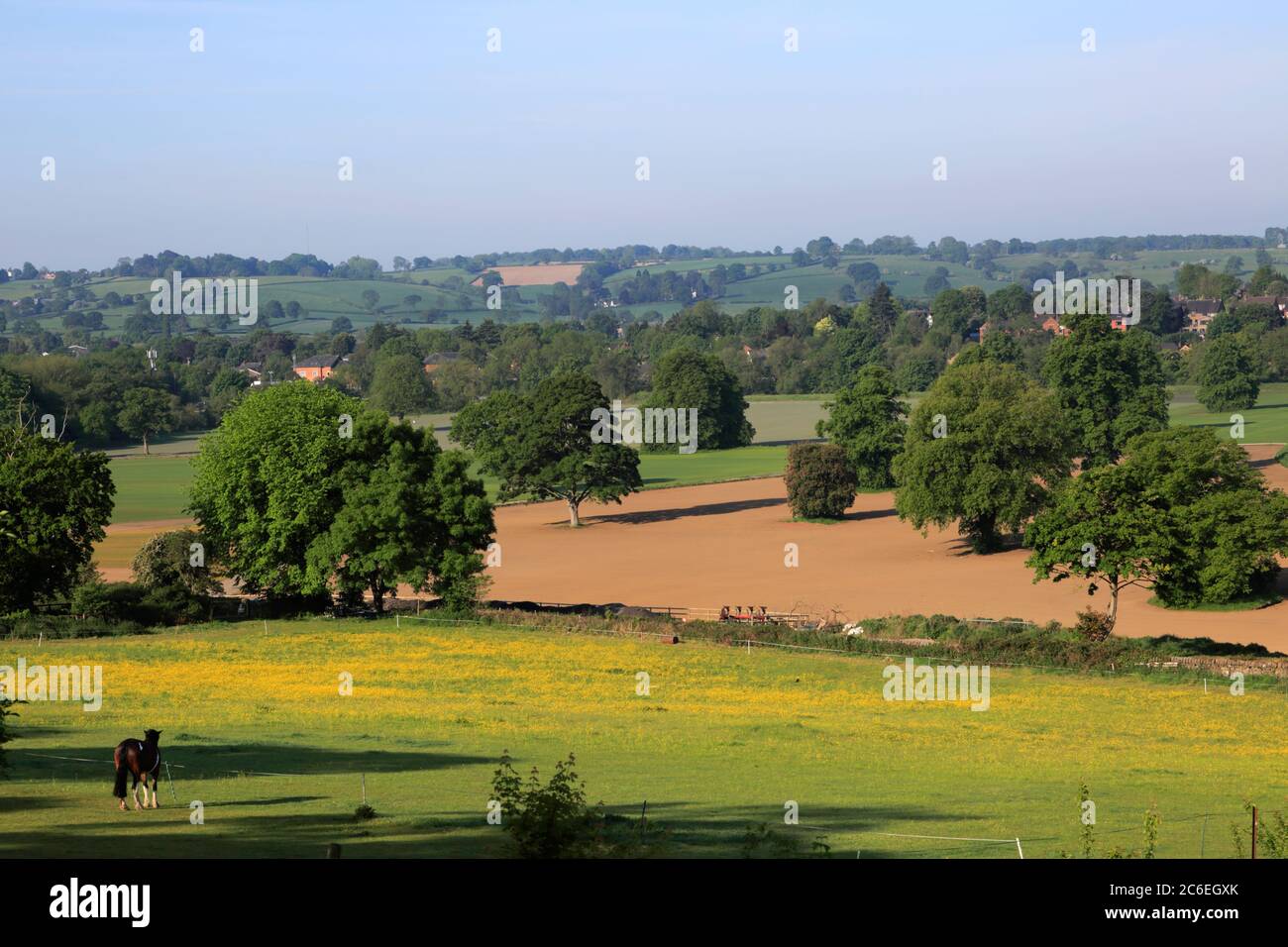 Summer view over the Amber Valley, Duffield village, Derbyshire