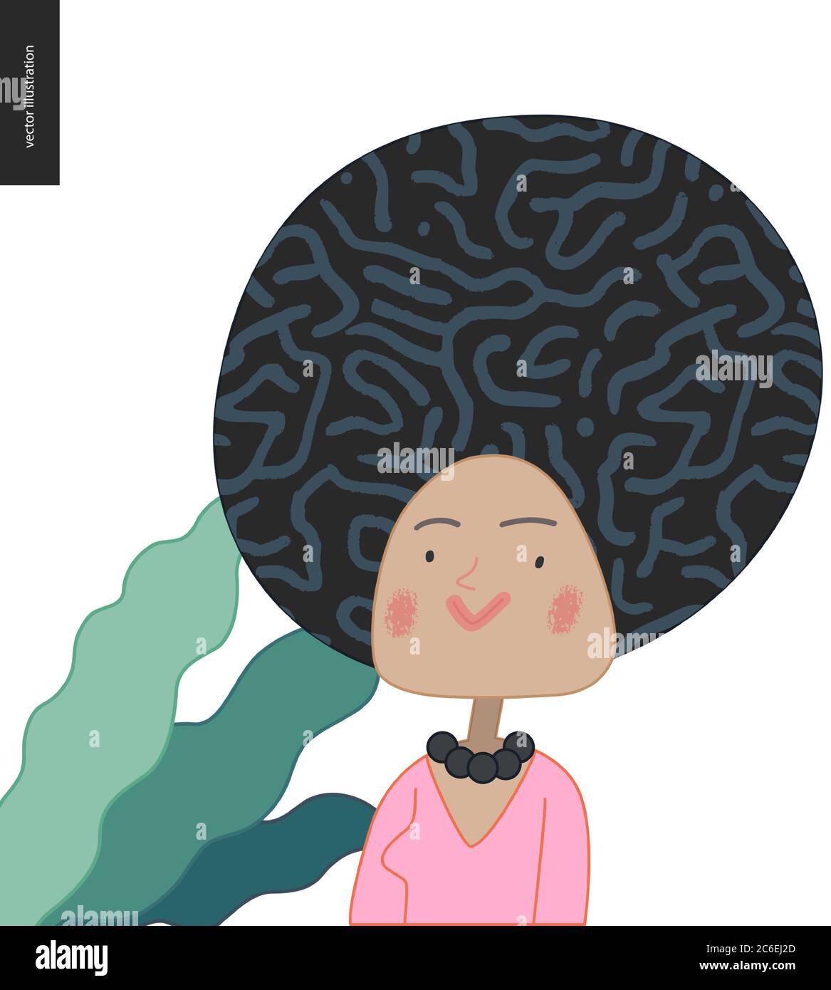 Bright characters portraits - hand drawn flat style vector design concept  illustration of an adult black haired woman, face and shoulders avatar.  Flat Stock Vector Image & Art - Alamy