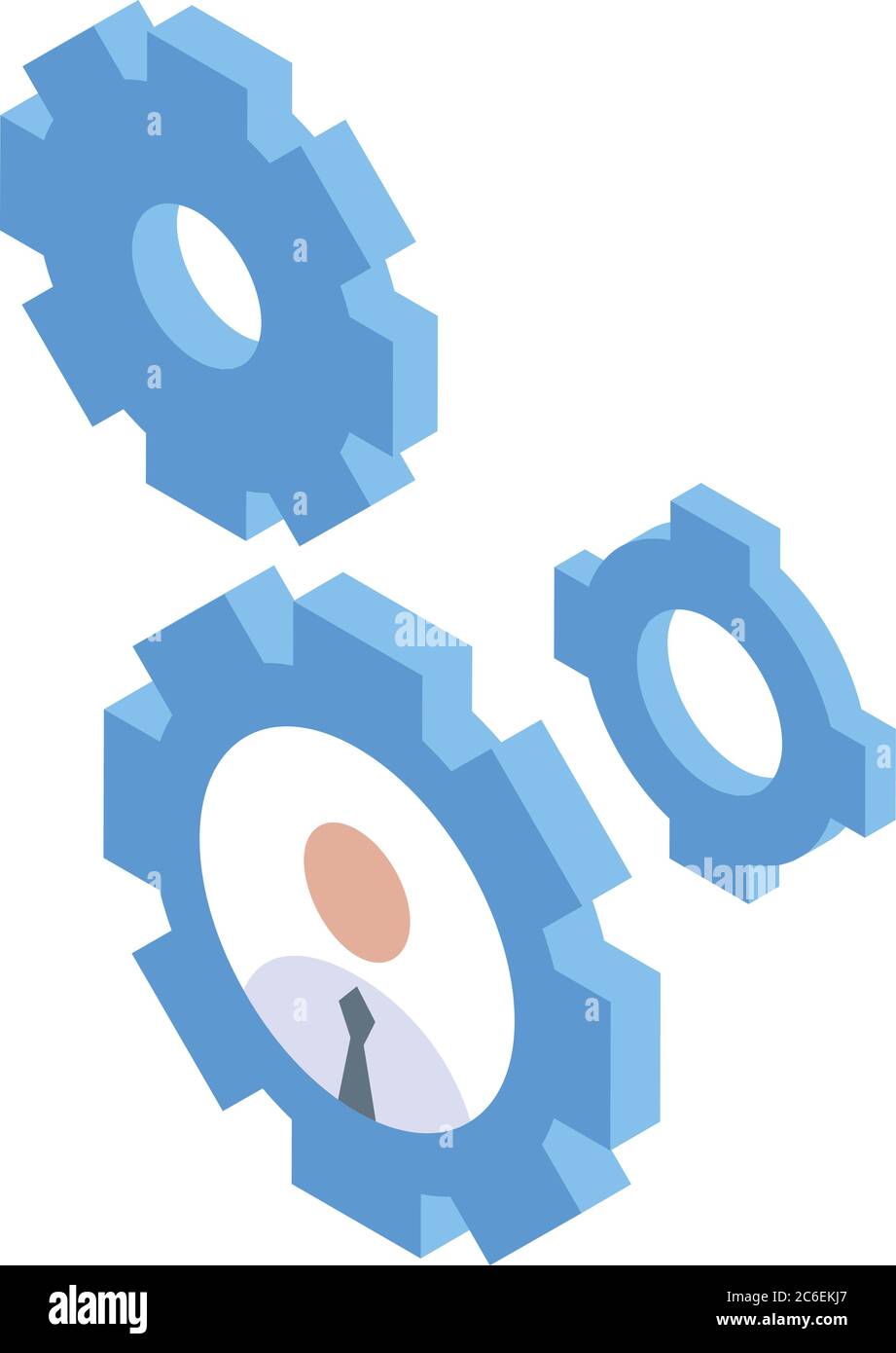 Recruiter gear system icon, isometric style Stock Vector