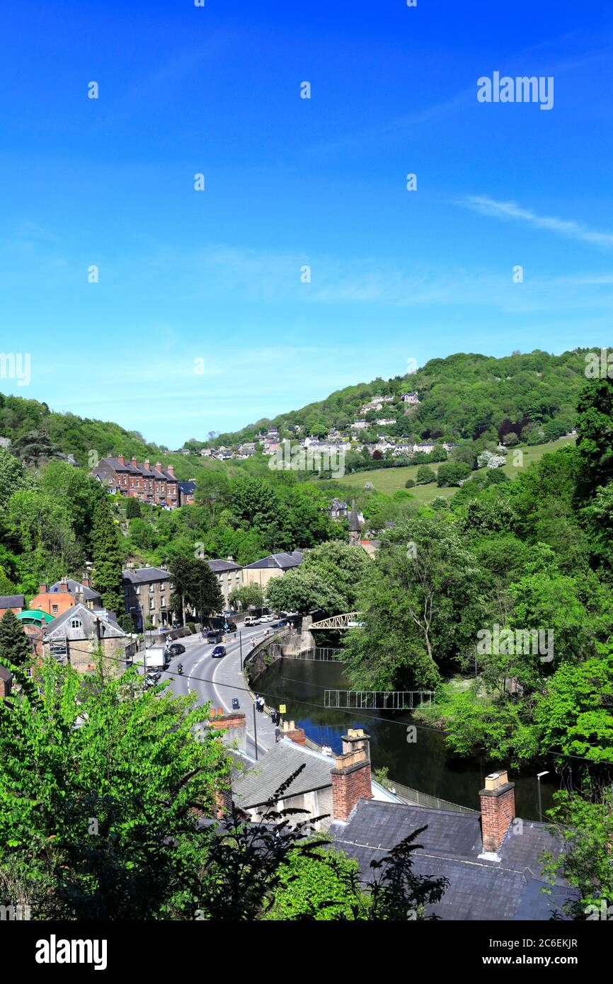 View of Matlock Bath on the river Derwent, Peak District National Park
