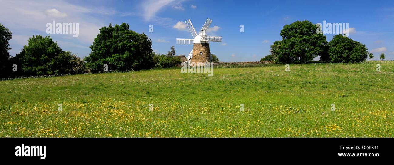 Summer view of Heage Windmill, Heage village, Derbyshire England UK Stock Photo