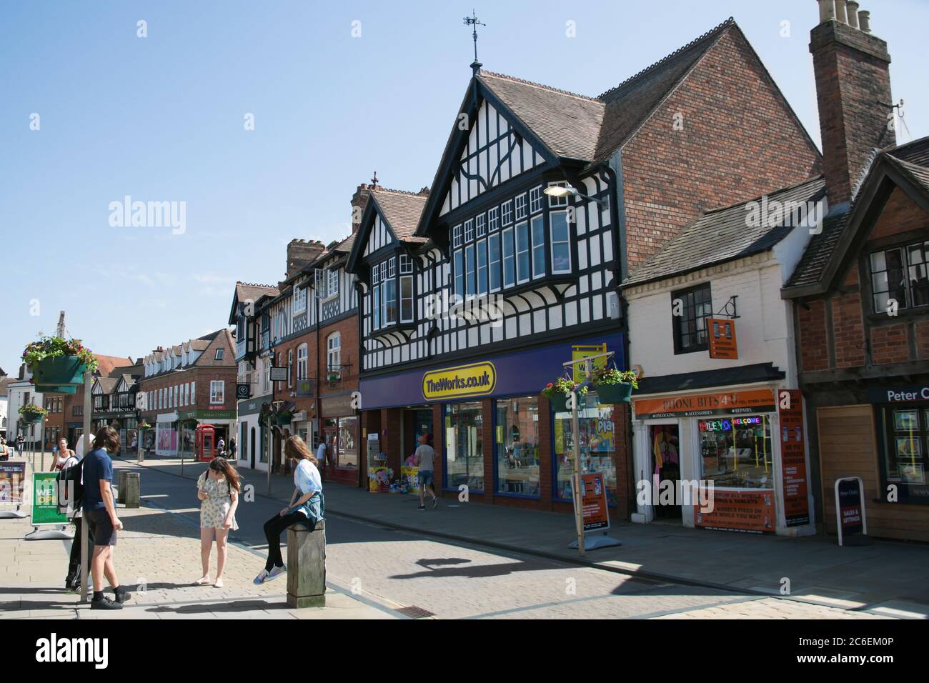 Shops on Henley Street in stratford upon Avon in Warwickshire in the UK taken 22nd June 2020 Stock Photo