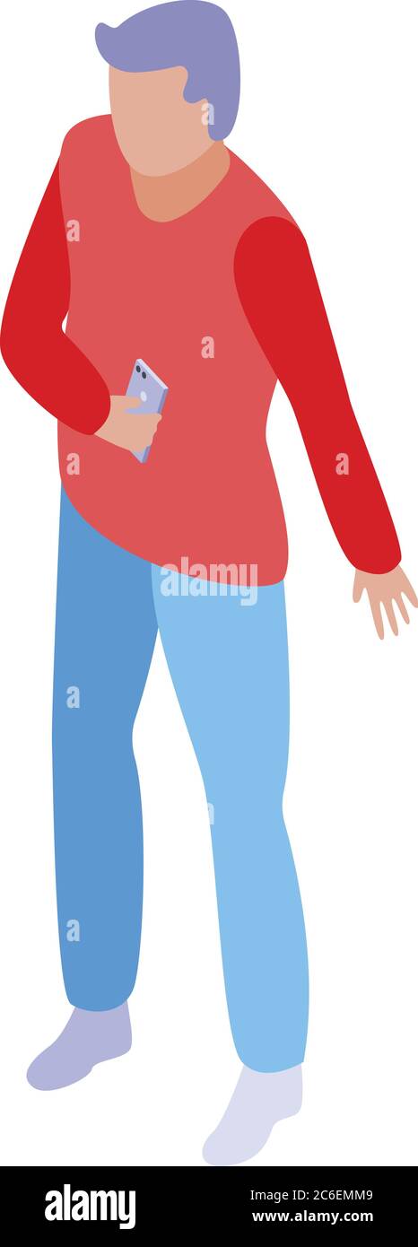 Testing smartphone software icon, isometric style Stock Vector