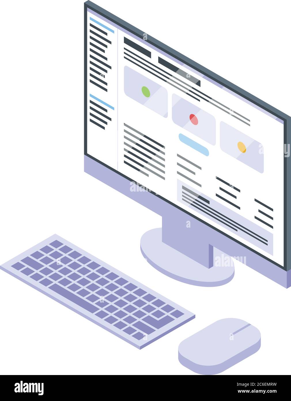 It administrator desktop computer icon, isometric style Stock Vector