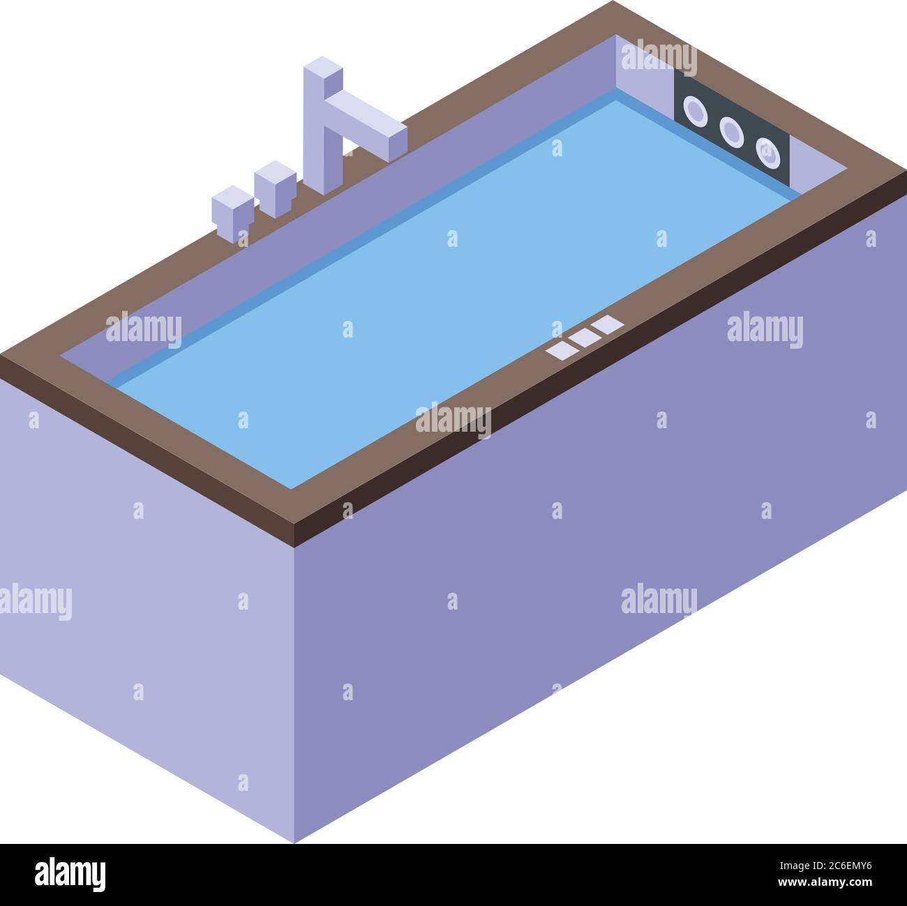 Jacuzzi bathtub icon, isometric style Stock Vector