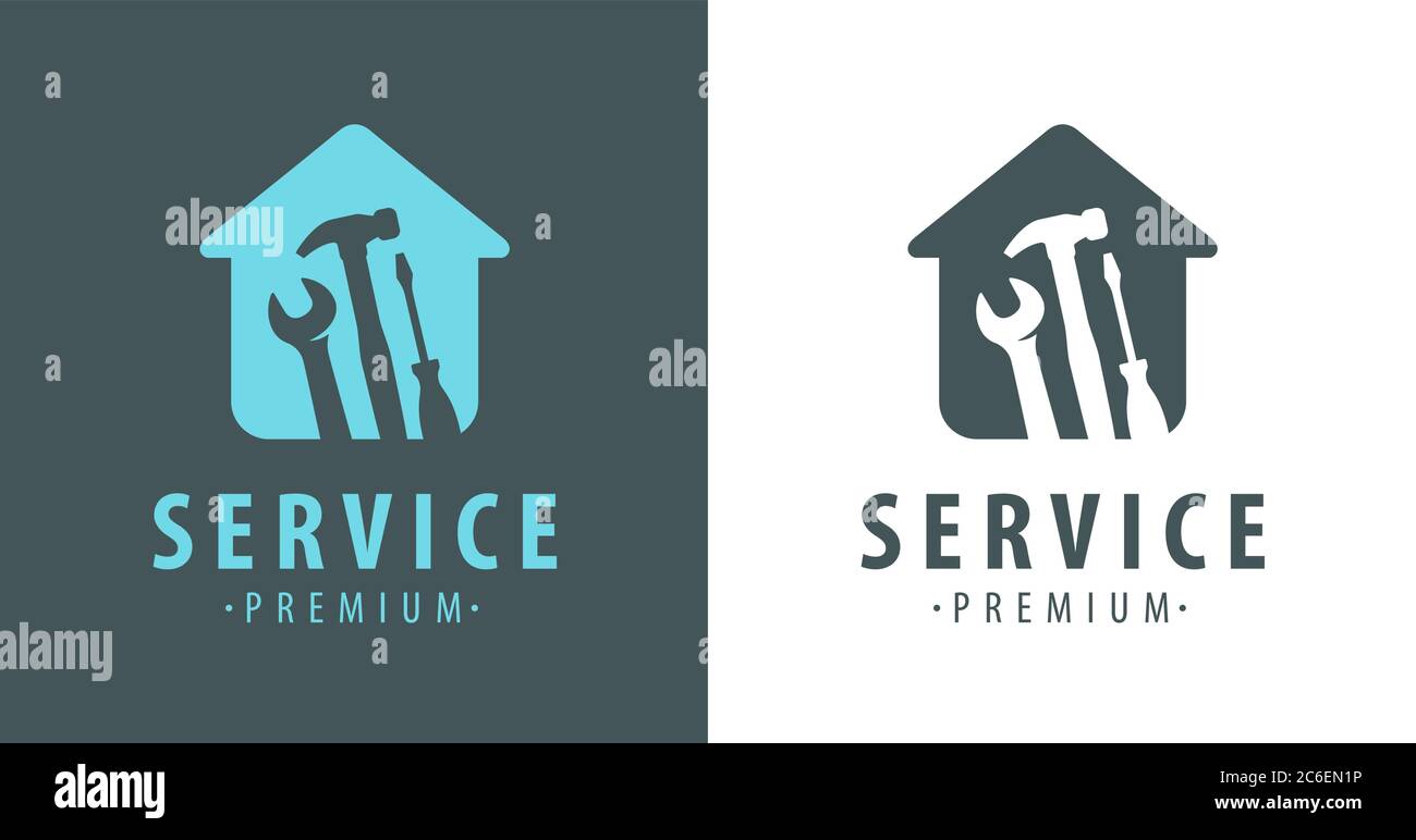 Service logo. Construction, apartment repair vector illustration Stock Vector