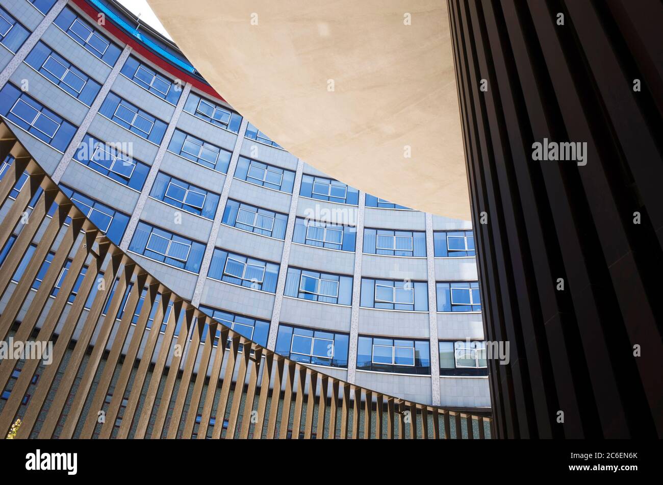 Former BBC Television Centre now BBC Studios and residential development White City London Stock Photo