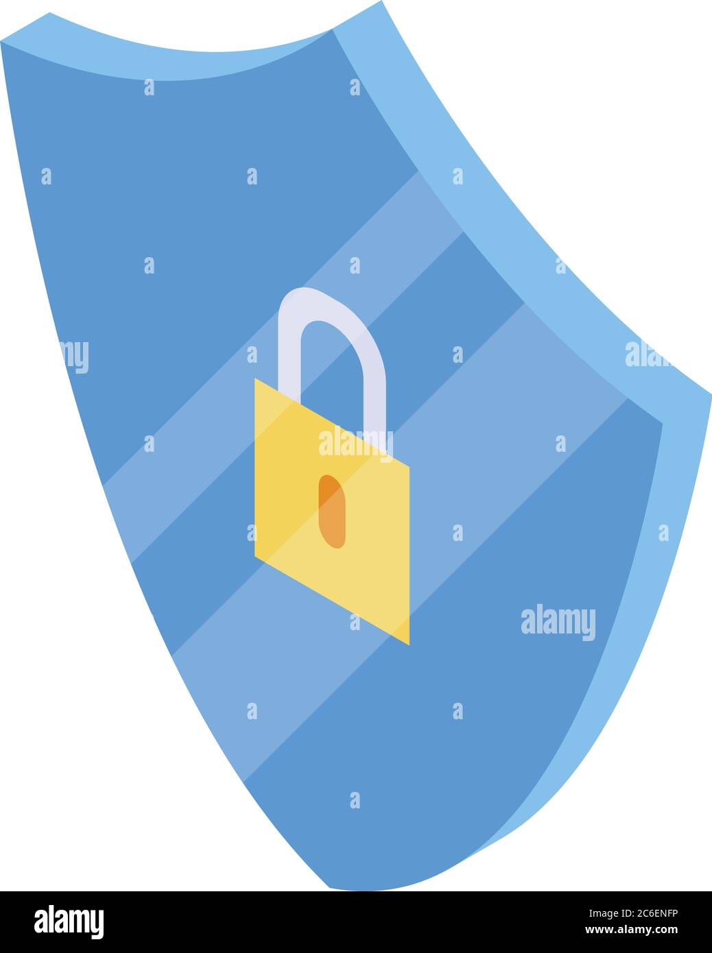 Secured shield testing software icon, isometric style Stock Vector