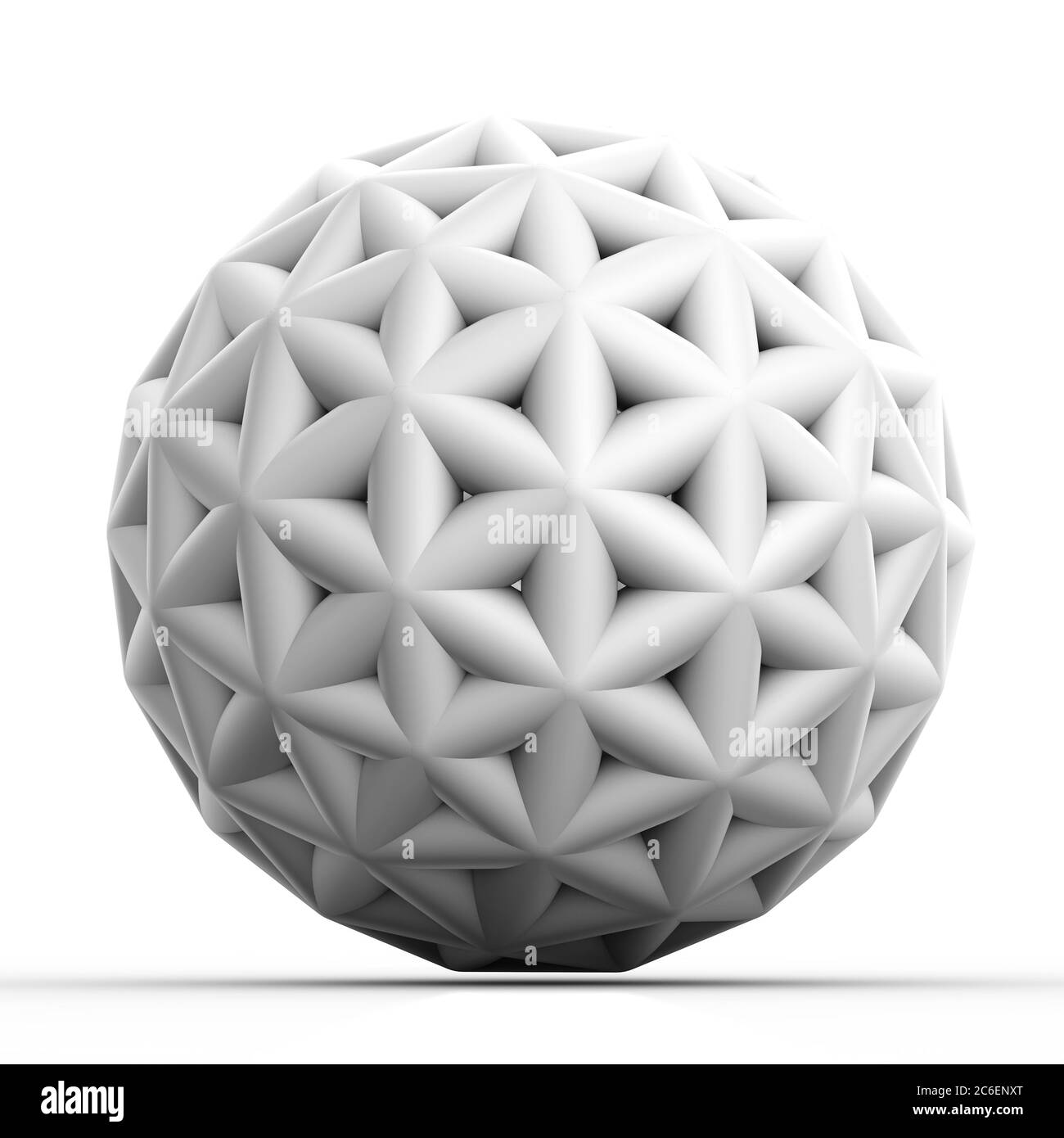 Geometric 3D object on white mathematical construction Stock Photo