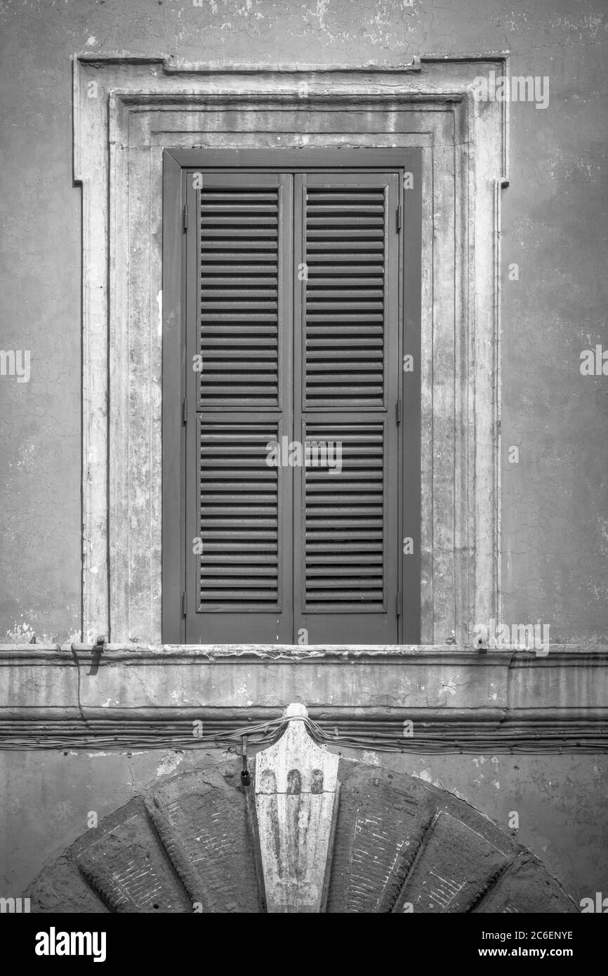 Italy, Lazio, Rome, Shuttered Window Stock Photo