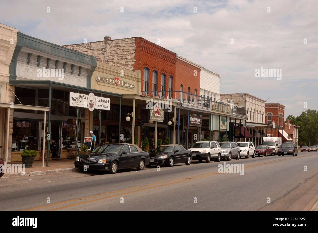 Weatherford, Texas July 18, 2005: Views of the courthouse square in downtown Weatherford (population 20,150). It shows a vibrant and thriving business district in a small Texas city. ©Bob Daemmrich Stock Photo