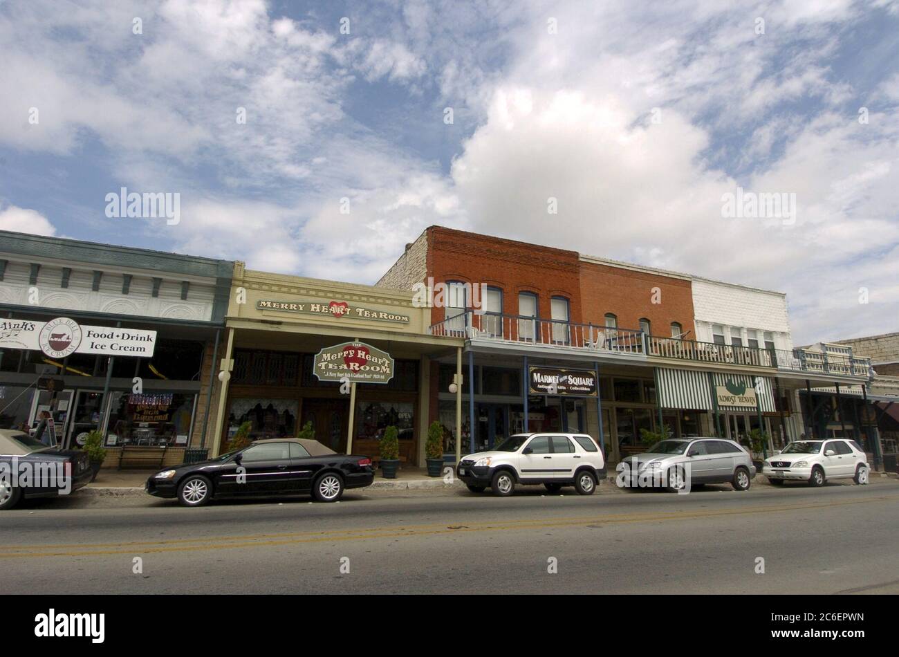 Weatherford, Texas July 18, 2005: Views of the courthouse square in downtown Weatherford (population 20,150). It shows a vibrant and thriving business district in a small Texas city. ©Bob Daemmrich Stock Photo