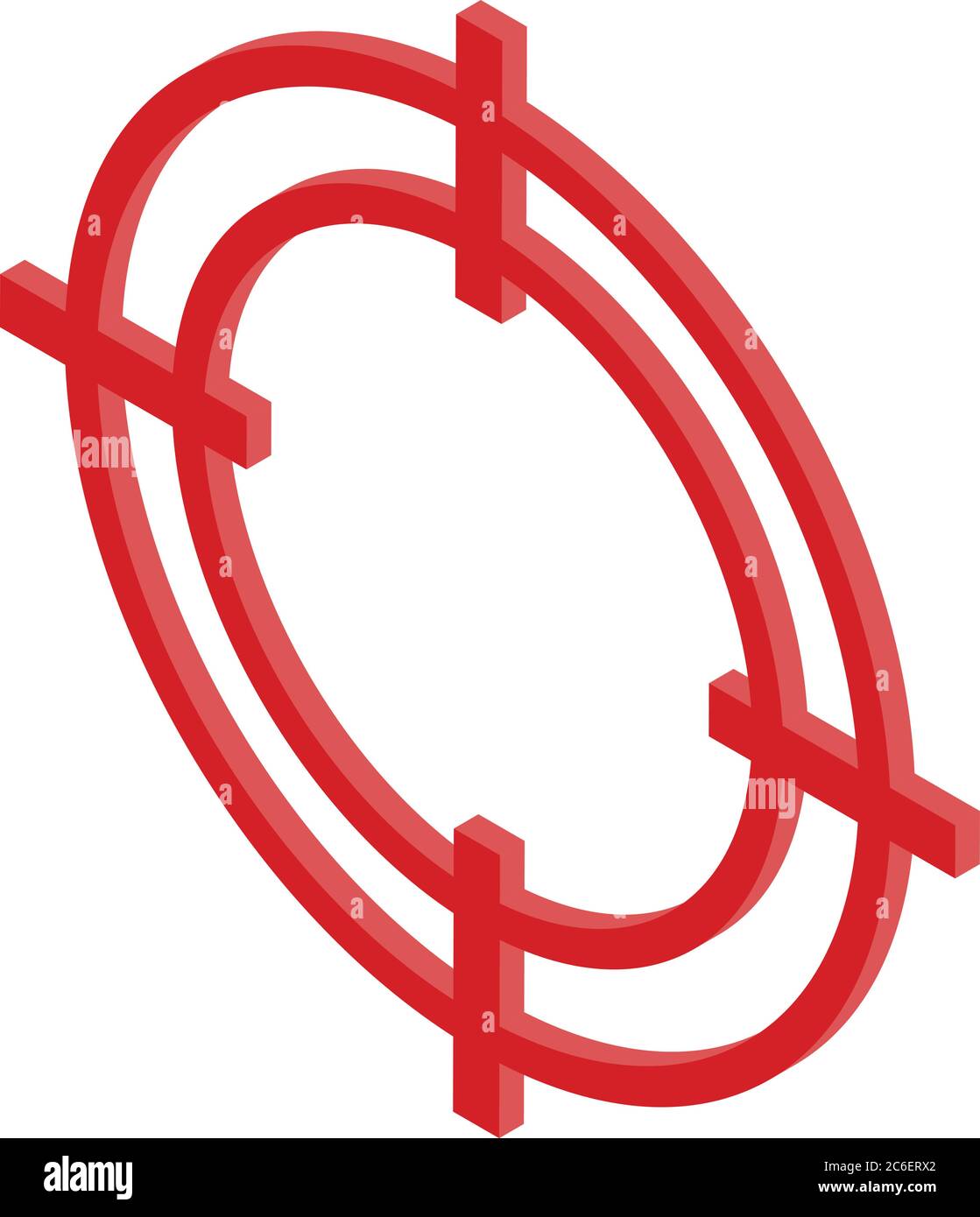 Testing software target icon, isometric style Stock Vector
