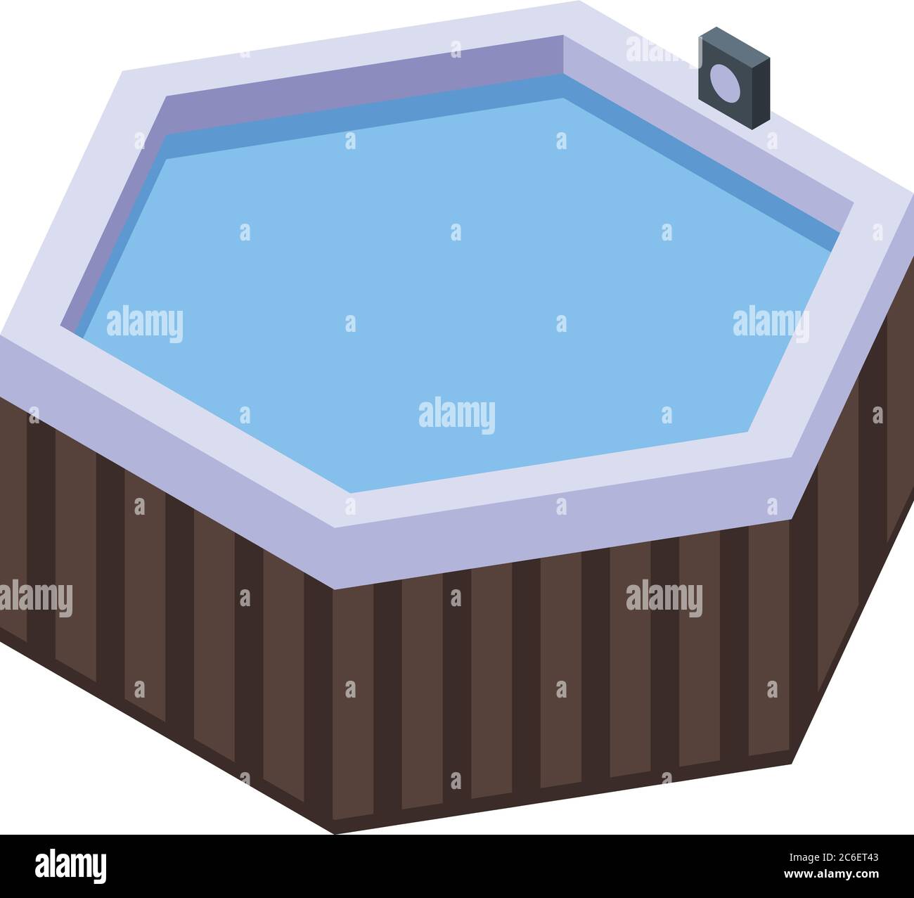 Bathroom jacuzzi icon, isometric style Stock Vector