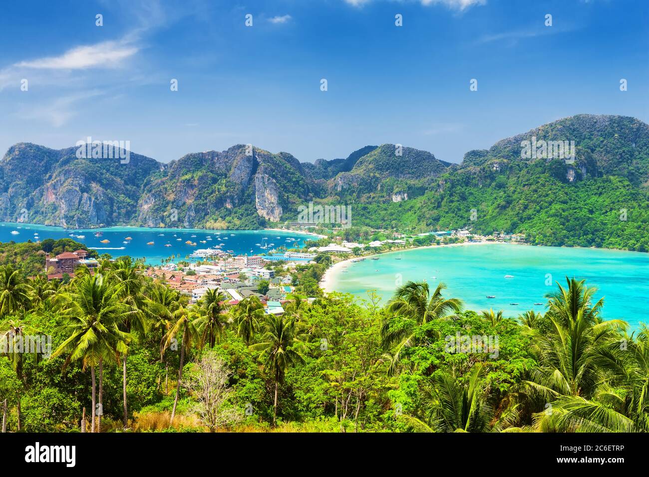 Beautiful tropical Phi-Phi island, Krabi Province, Thailand. Travel vacation background. Stock Photo