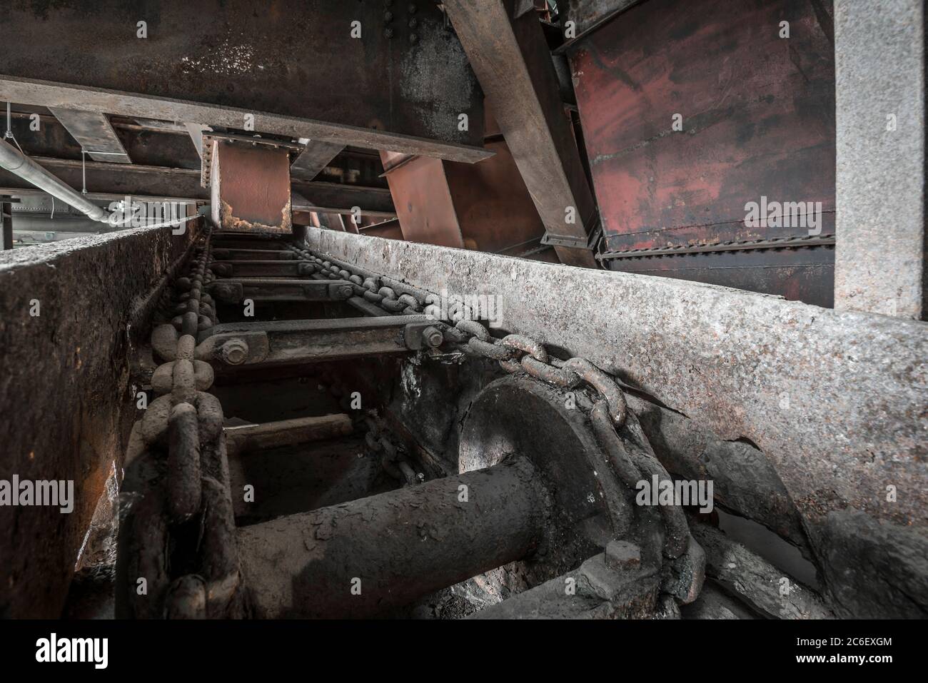 conveyor belt in a coal mine Stock Photo Alamy