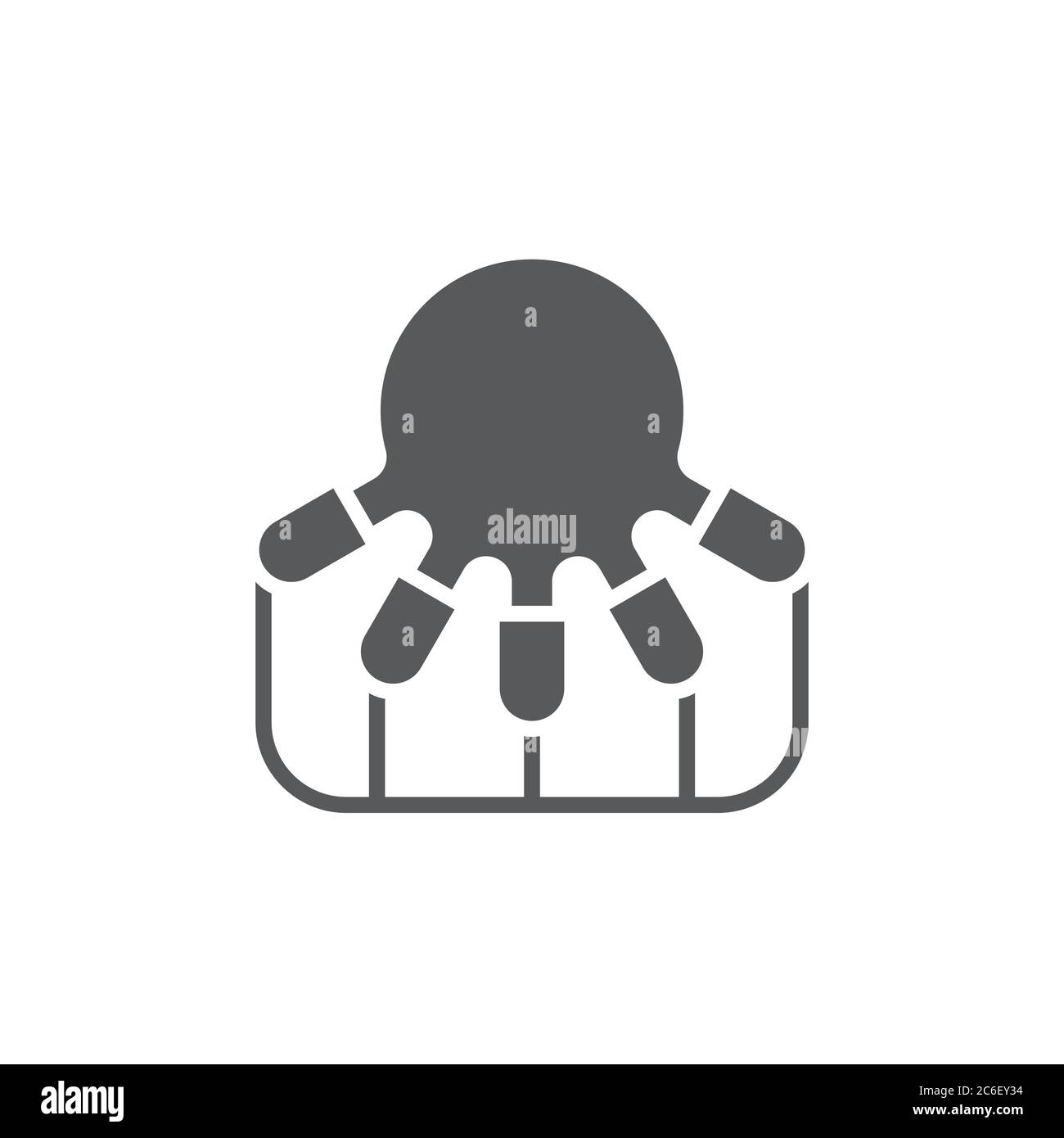 Automatic milking udder vector icon symbol isolated on white background Stock Vector