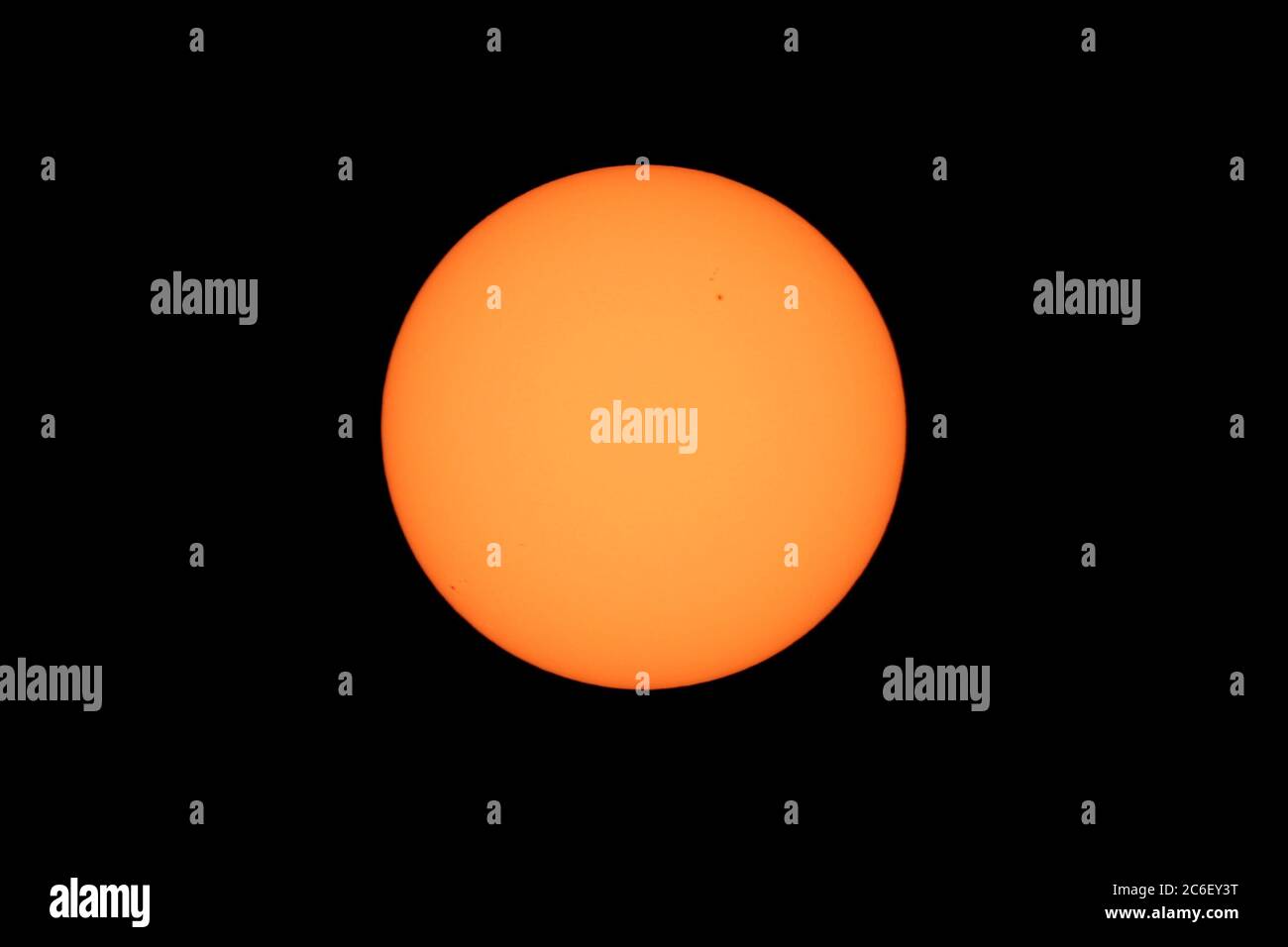 The center of our solar system - the Sun as seen through a 80mm refractor  telescope equiped with a solar filter. Although taken in May 2012 when sun  a Stock Photo - Alamy