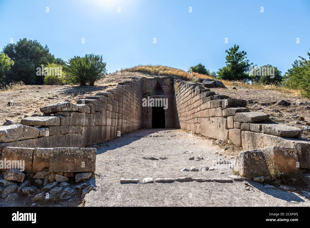 Treasury of Atreus in a summer day in Mycenae, Greece Stock Photo