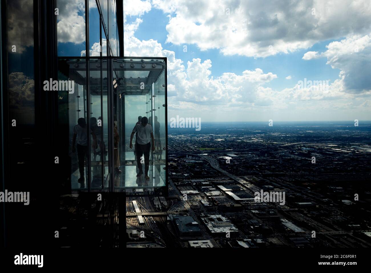 Observation deck of Willis Tower in Chicago Stock Photo