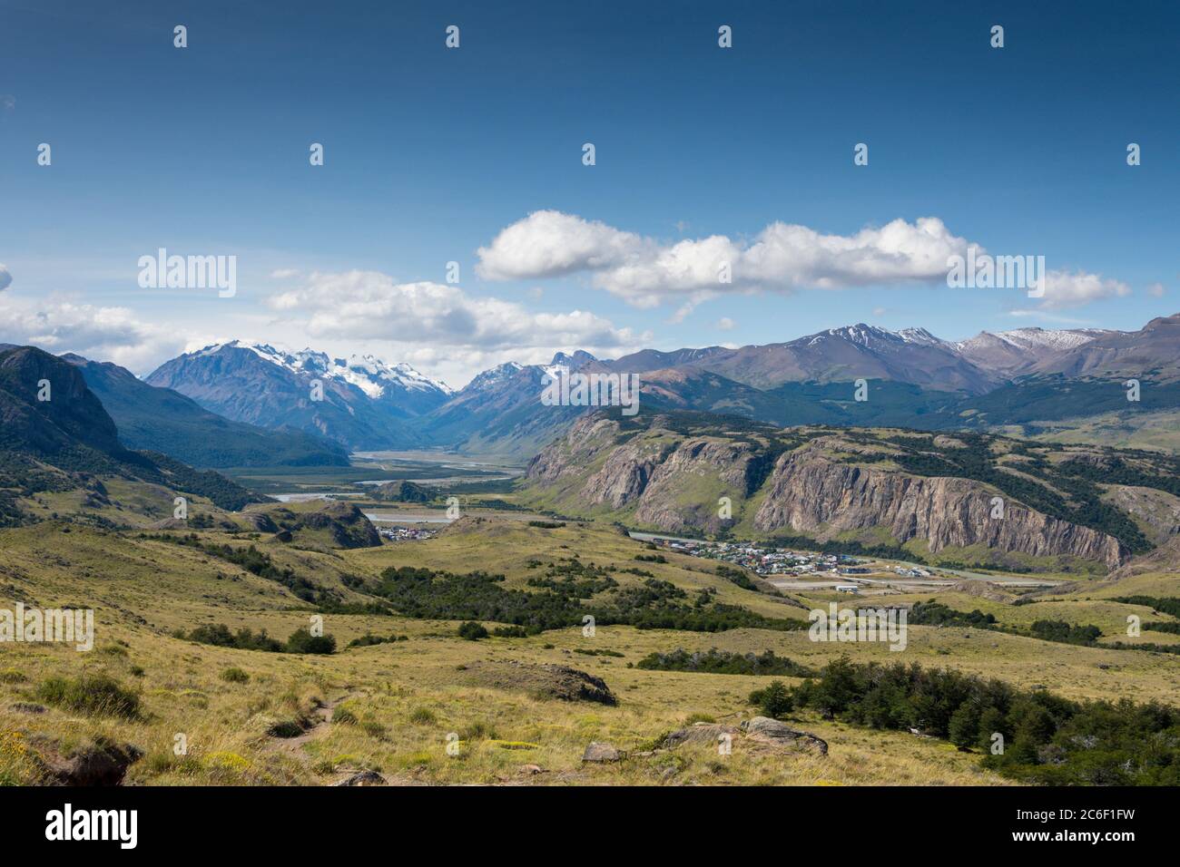 Mountain summits around El Chalten in Patagonia in the Argentinian Andes Stock Photo