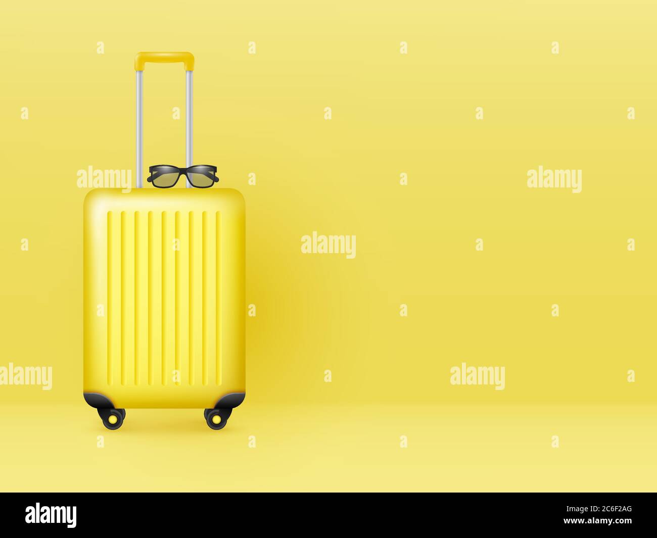 Suitcase with sunglasses. Stock Vector