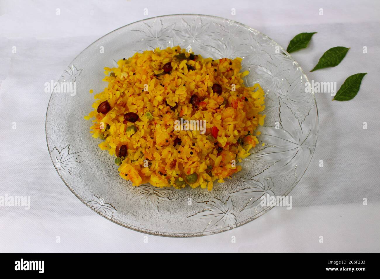 Poha, a popular Indian breakfast recipe Stock Photo