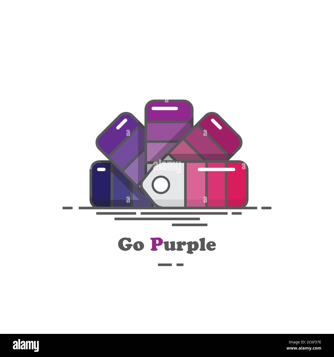 Flat design colour chart in shades of purple. EPS10 vector format. Stock Vector
