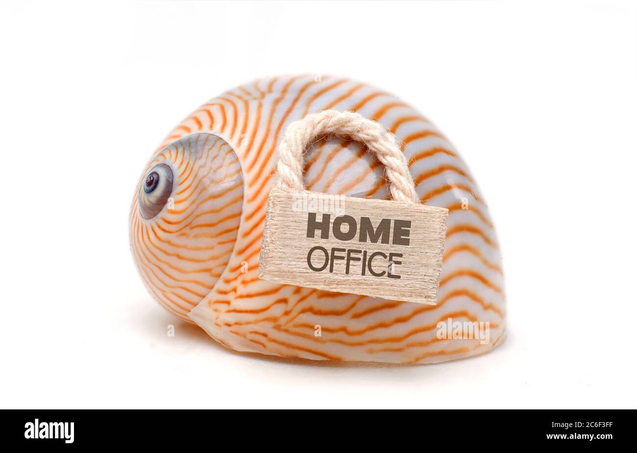 Coronavirus Home Office - snaik shell with door sign and lettering Home Office Stock Photo