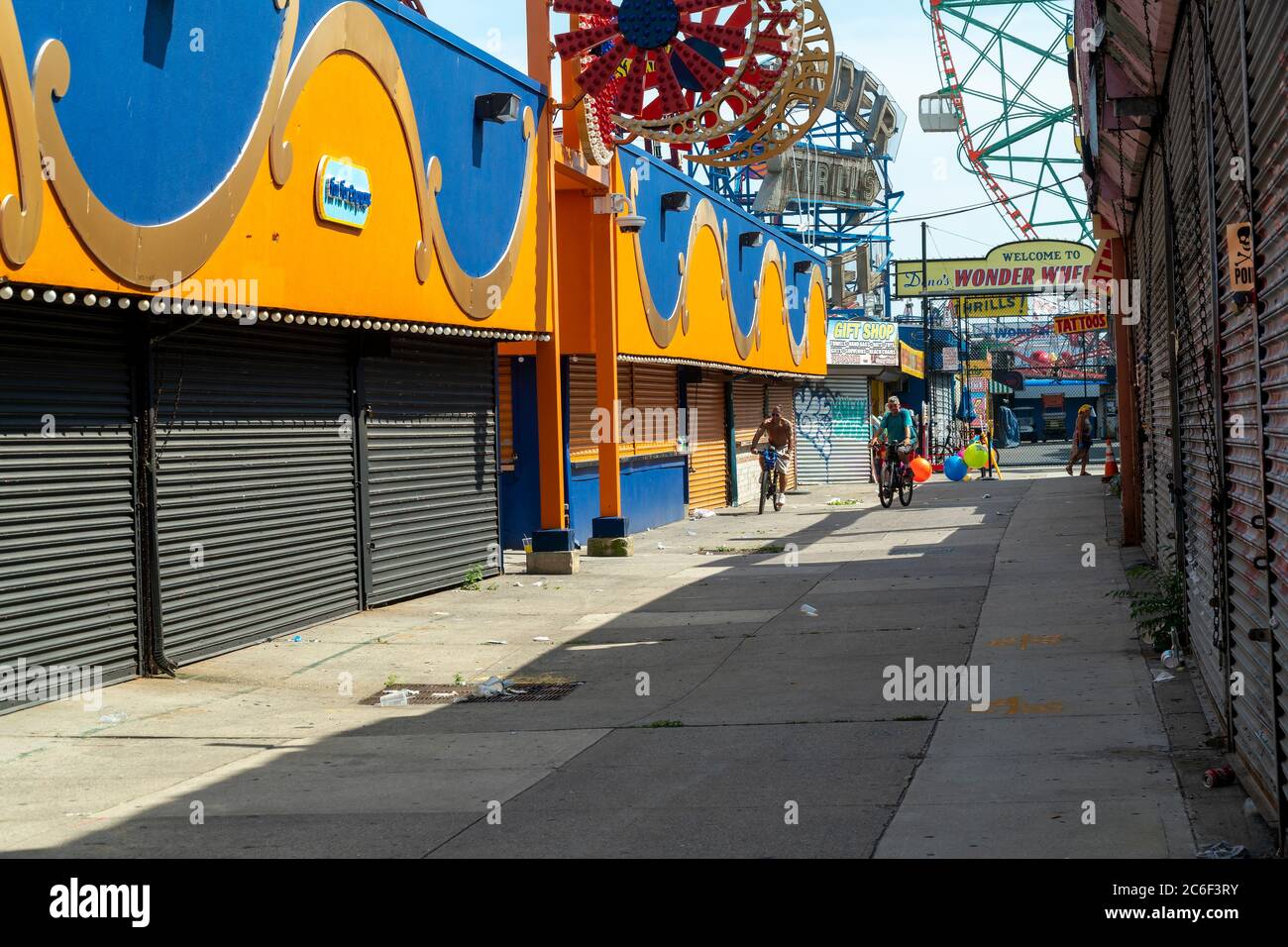 Businesses are closed on Jones Walk in Coney Island in Brooklyn in New York on the long