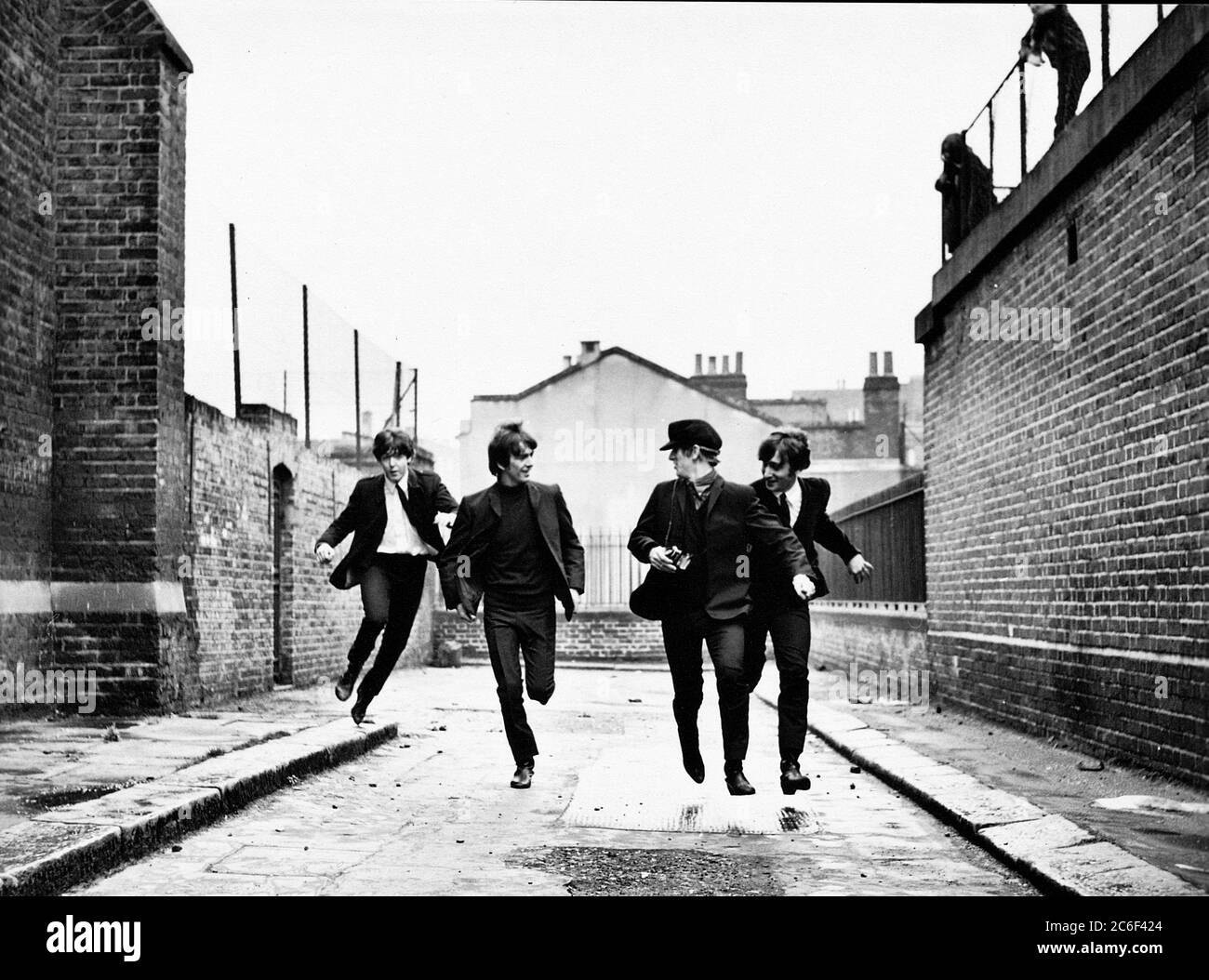 The Beatles in the movie 'Hard Day's Night' (1964) Stock Photo