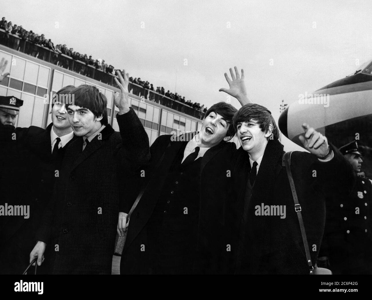 The Beatles:  John Lennon, Paul McCartney, George Harrison and Ringo Starr Stock Photo