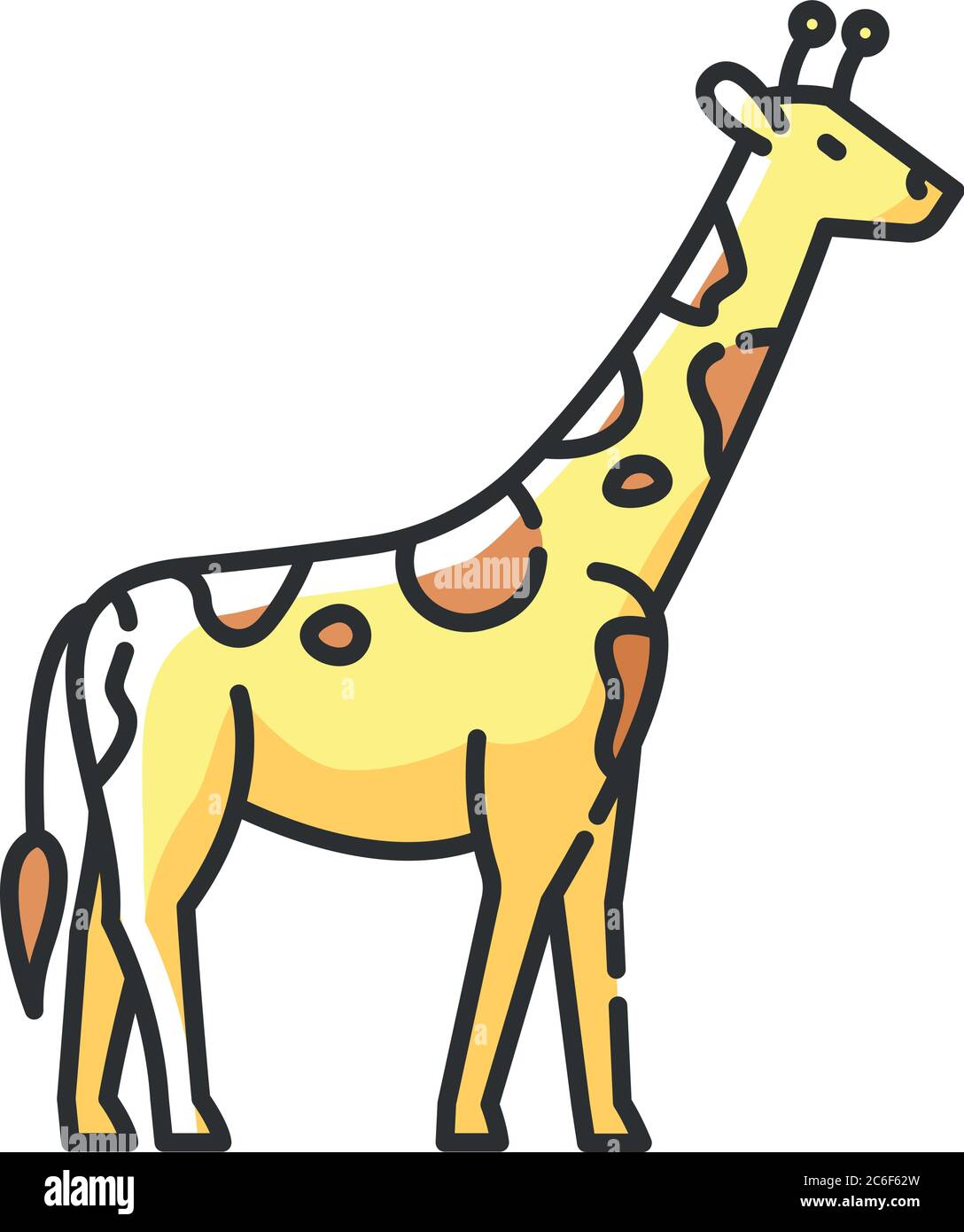 Giraffe Rgb Color Icon Exotic Animal With Long Neck African Herbivore Wildlife African Savanna Tropical Zoo Tall Camelopard Isolated Vector Illus Stock Vector Image Art Alamy