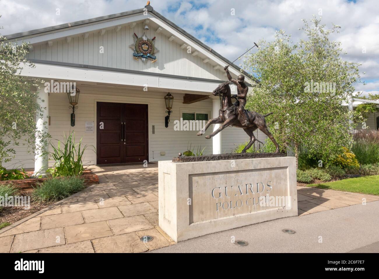 The main entrance to the Guards Polo Club, Smiths Lawn, Windsor Great Park,  UK Stock Photo - Alamy