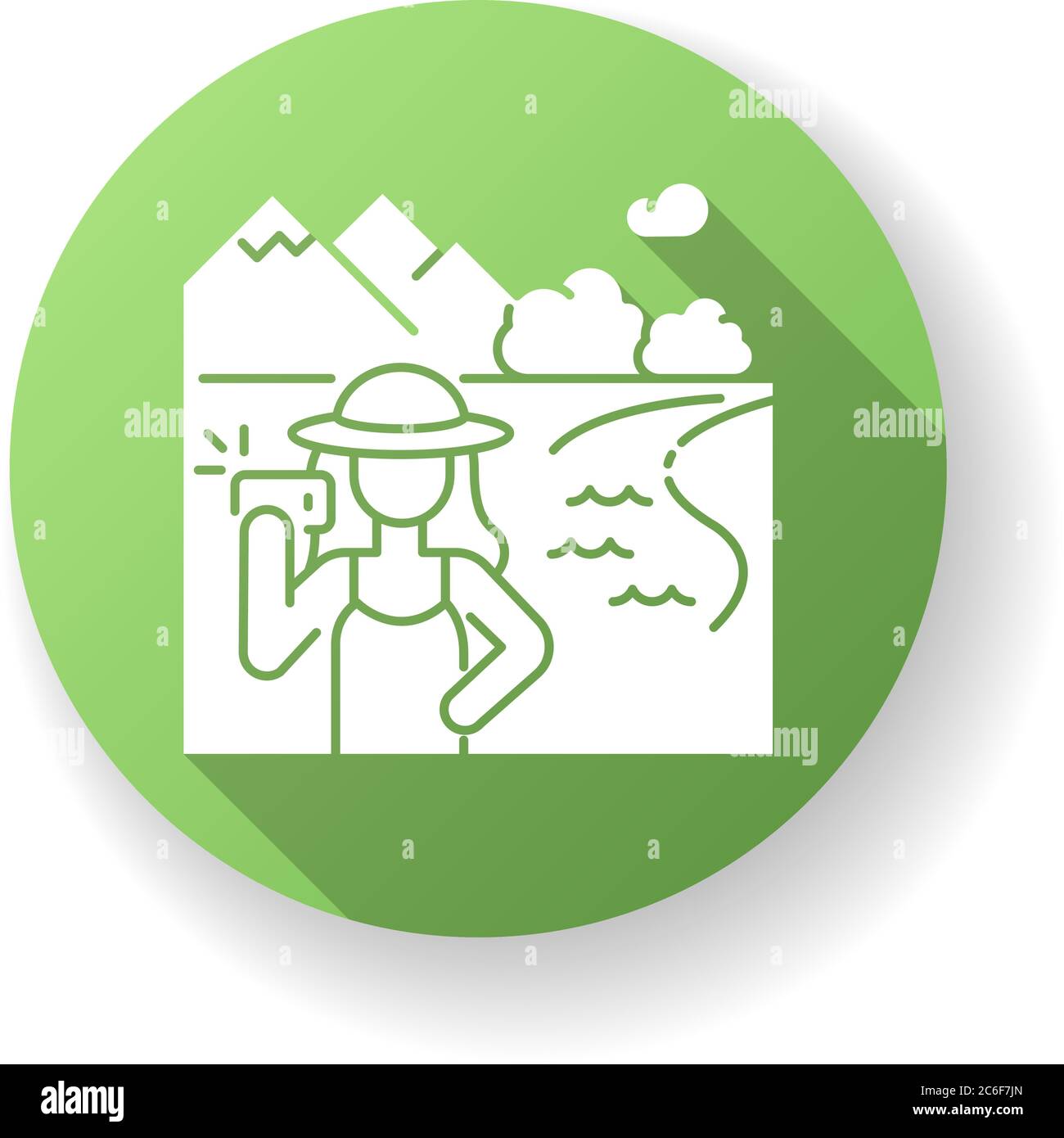 Insta tourism green flat design long shadow glyph icon ...
