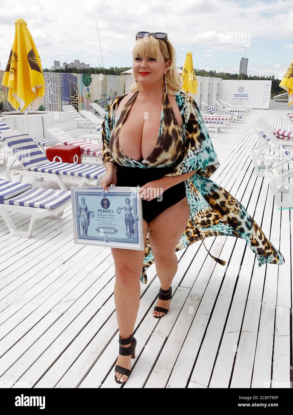 Kiev, Ukraine. 9th July, 2020. A model MILA KUZNETSOVA with 135, 5 cm