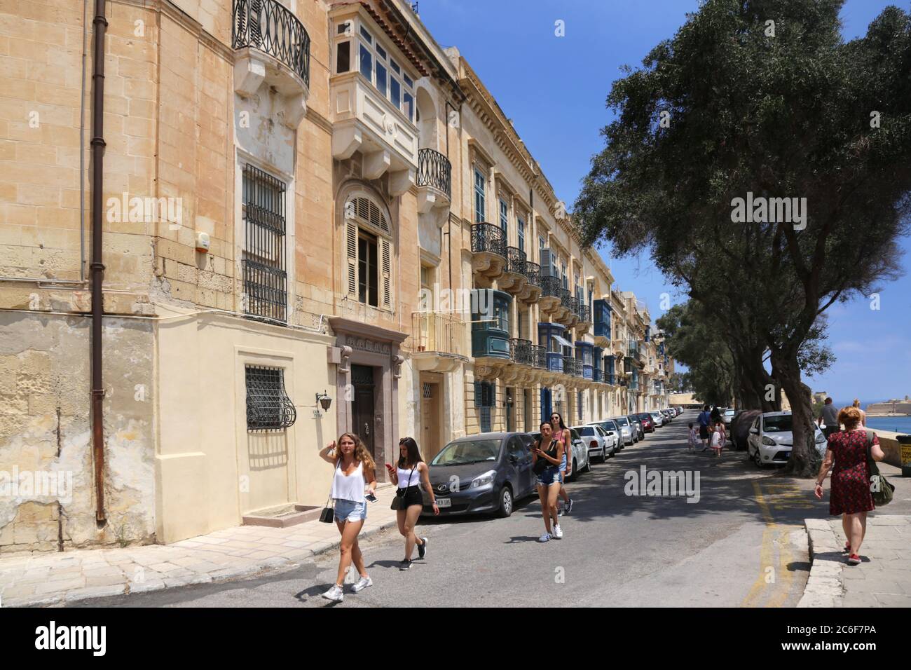 Valletta. Malta. Old Town. A waterfront boulevard. Stock Photo