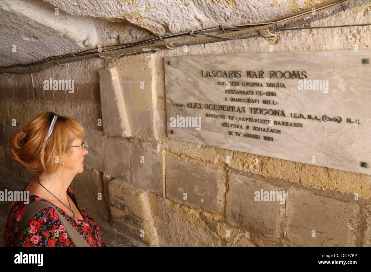 Valletta. Malta. Old Town. Entrance to Lascaris War Rooms Stock Photo