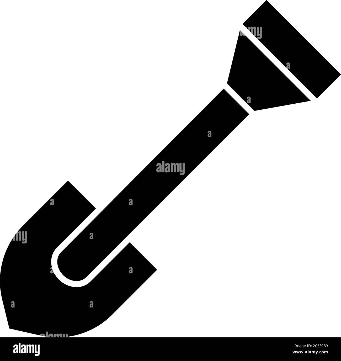Shovel black glyph icon. Spade to work on renovation. Dig ground ...
