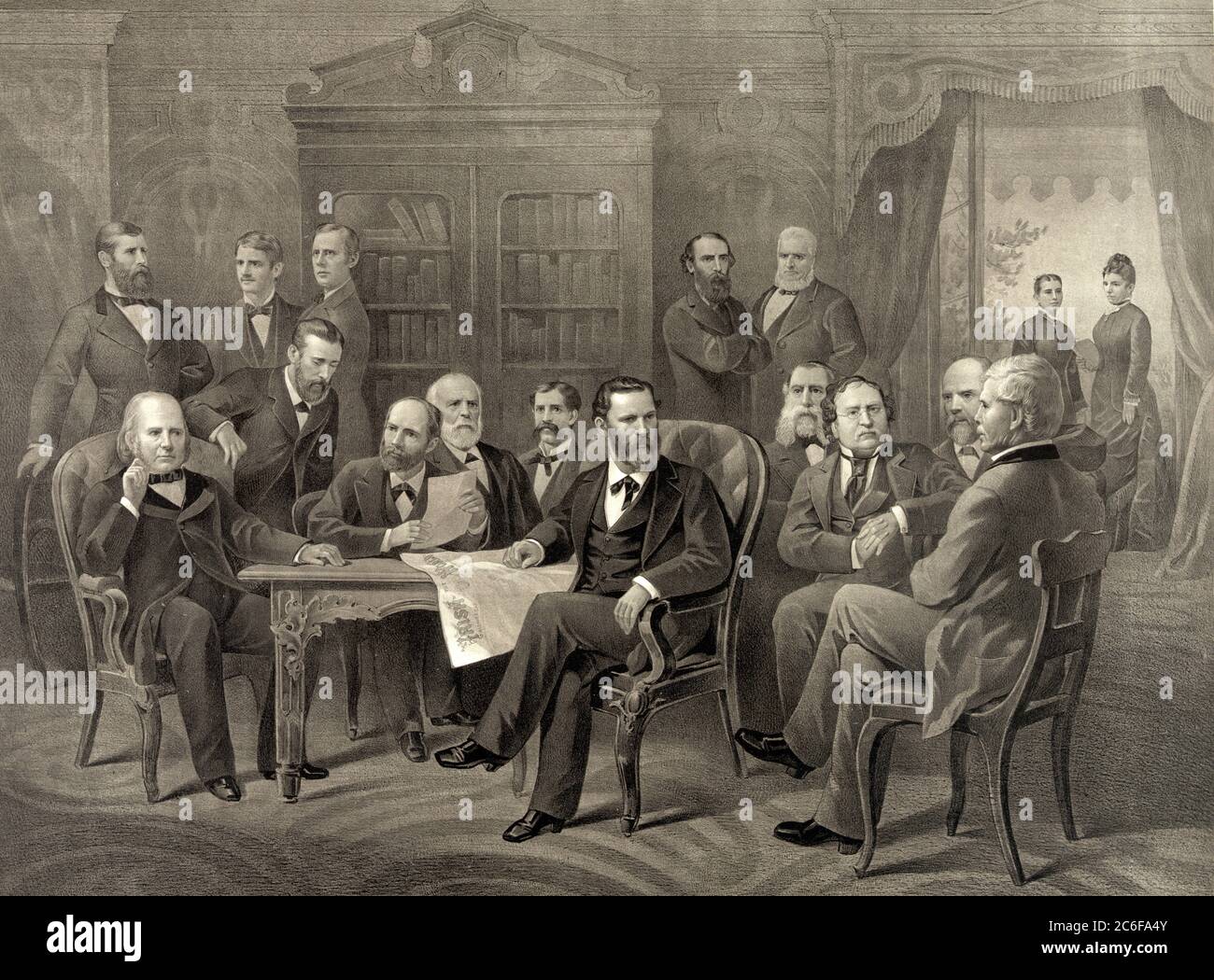 Staff of Writers of the Irish Worldin 1879 Stock Photo