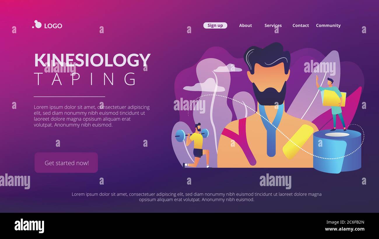 Kinesiology taping concept landing page Stock Vector Image & Art Alamy